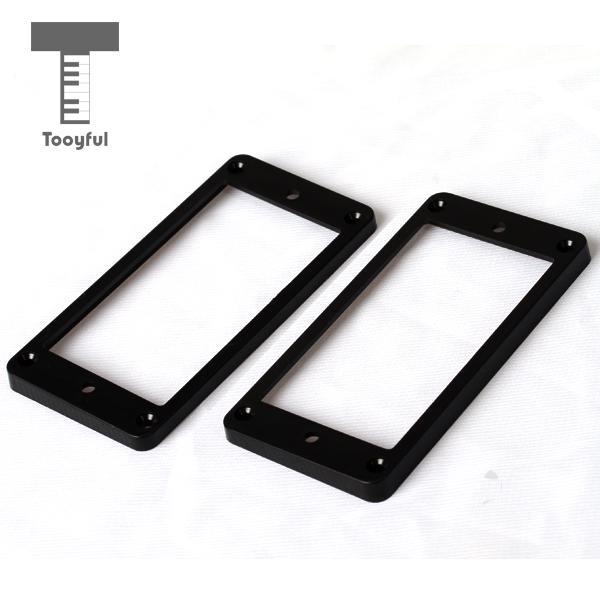 tooyful-2pcs-plastic-flat-metal-humbucker-pickup-frame-mounting-ring-accessory-4mm-thick-black-for-lp-electric-guitar-wholesales