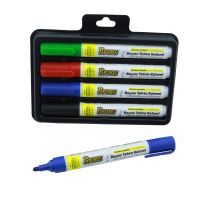 Brons Whiteboard Marker Pen 4 Pcs Set 3 Mm Round Nib Black Blue Red Green Ink Refillable School Office Stationery High Quality