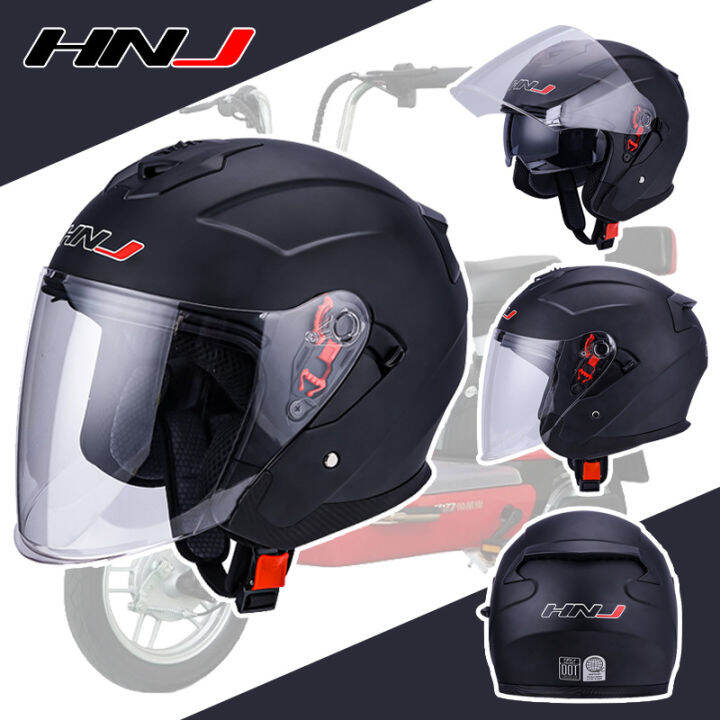 HNJ Helmet Motor Half Double Visor Safety Motorcycle Murah Open Face