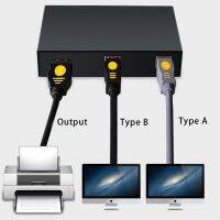 ตัวแบ่งการพิมพ์ USB แบบ2 In 1,ตัวแยก2 USB 2.0พอร์ตตัวปรับเครื่องพิมพ์กล่องสวิตช์อุปกรณ์สำหรับเครื่องพิมพ์คอมพิวเตอร์ K1KF คอมพิวเตอร์