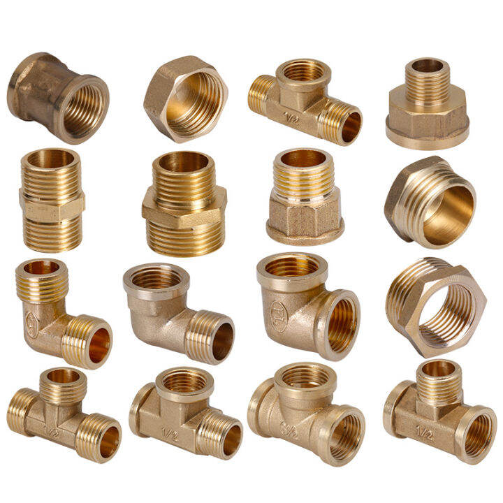 1/2" Brass Pipe Fitting Tee Type Water Oil Gas Coupler Connector Copper