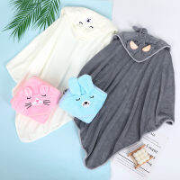 ห่อหุ้มด้วยห้องคลอดทารกแรกเกิด Anti Kick Coral Fleece Breathable Bath Poncho Towel บัตรเย็บปักถักร้อย