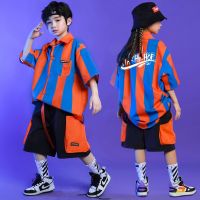 [COD] Hip-hop boy handsome female primary school student summer foreign style printed clothes short-sleeved childrens children hiphop tide