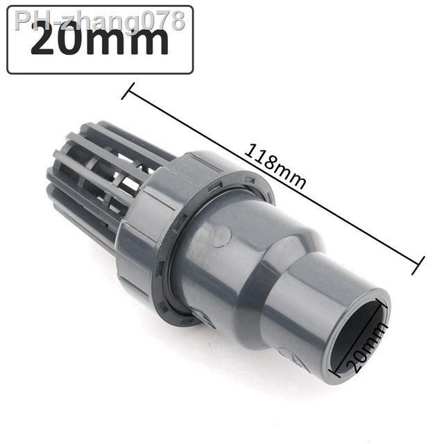 1pc-pvc-bottom-valve-check-valve-20-25-32-40-50mm-water-pump-filter-aquarium-tank-pvc-pipe-adapter