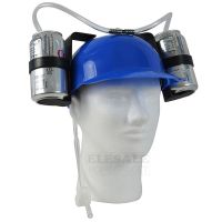 [HOT MAKXJWIGO 542] Creative Lazy Drinking Hat Beer Sada Can Dual Holder Helmet Cap With Soft Straw Bar Fun Unique Party Football Game Hats