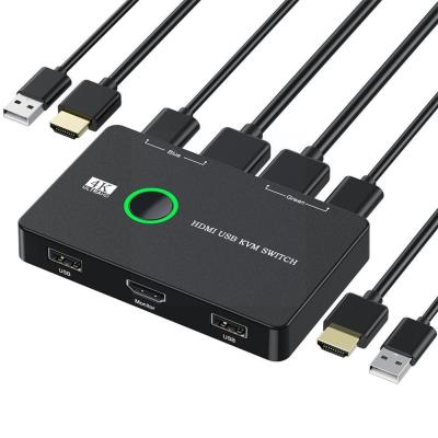 USB /Hdmi /Ktv HDMI อุปกรณ์สลับสัญญาณ2พอร์ต USB แชร์เมาส์และคีย์บอร์ดเครื่องพิมพ์หน้าจอแบบ HD สำหรับ PS4 PS4 Pro PS3หนึ่งกล่องทีวีคอมพิวเตอร์ Nintendo W4Y6