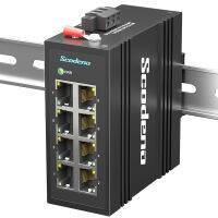 อุตสาหกรรม 8-Port 10 / 100Mbps ไม่มีการจัดการ -40 ถึง 75 °C DIN-Rail IP40 Ethernet Switch