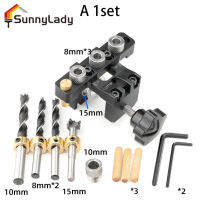 SunnyLady จิ๊กเจาะเดือยแบบ3 In 1,อุปกรณ์เจาะไม้ขนาด8มม. 10มม. เครื่องช่วยเจาะสำหรับสว่าน