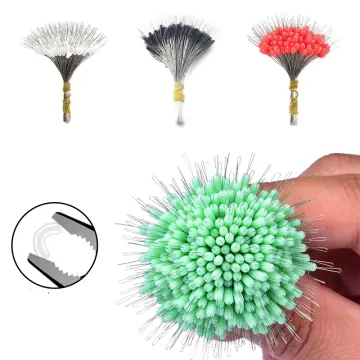 Float Rubber Stopper Fishing Stopper Silicone Float Cylindrical Space Bean  Fish Line Tackle 300pcs