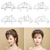 Xinyi3 แฟชั่น Rhinestone Headband วันเกิด Crown Headwear คริสตัลสาว Tiara เจ้าหญิงเจ้าสาวตกแต่งอุปกรณ์เสริมผม