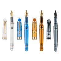 Asvine V126 Vacuum Filling Fountain Pen EF/F/M Nib  Beautiful Transparent Brown/ Matte Blue  White Acrylic Writing Gift Set  Pens