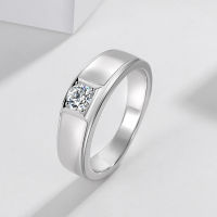 MJZ049 Simple Diamond Solid Men S Ring Small 30 Points Simulation Diamond Ring White Copper Men S Fashion Jewelry