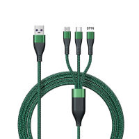 Data Cable 3-In-1 Fast Charging 5A 66W 8Pin Type-C โทรศัพท์ Micro USB Multi Charger สายไฟสำหรับสมาร์ทโฟนสะดวก USB Data