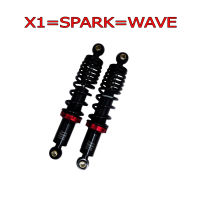 โช๊คหลังแต่งมอเตอร์ไซด์แบบ POSH สำหรับ YAMAHA-XI=SPARK110=W100=125=110i (สปริงดำ/ดำ)ยาว 270 mm