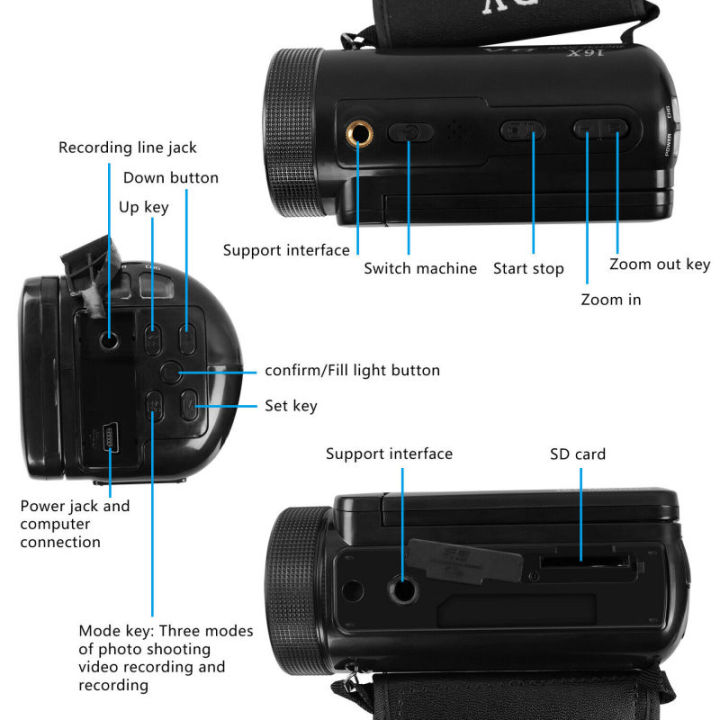 hd-1080p-กล้องวิดีโอดิจิตอลกล้องวีดีโอ-w-ไมโครโฟน16ล้านพิกเซล