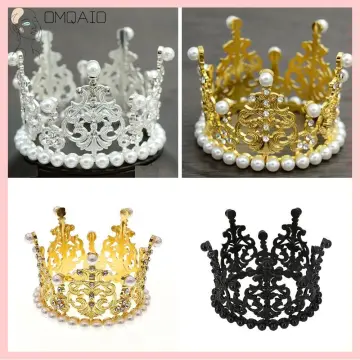 Frcolor Cake Topper Crowns Birthday Gold Mini Tiara Decoration