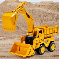 【CC】✖  New 3 In 1 Engineering Car Large Bulldozer Excavator Tractor Dump Truck for Kids Boy Birthday