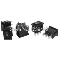 ✓♚✓ 6pcs Press Button On/Off/On SPDT 3 Pin Boat Rocker Switch AC250V 6A AC125V 10A