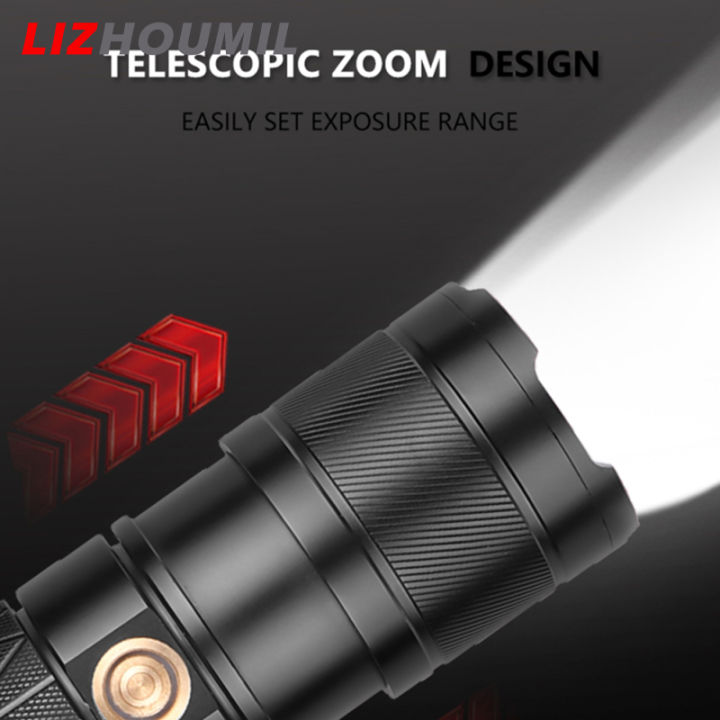 lizhoumil-ไฟฉาย-xhp90-2-led-หัวคู่ชาร์จได้กันน้ำสีสดใสมากไฟสปอตไลท์สำหรับทำงานไฟฉายแบบปรับขยายได้