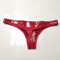 Plus ขนาด Latex PVC เงา Low-Rise กางเกงเซ็กซี่ G String Micro T-Back ชุดชั้นในเร้าอารมณ์ Smooth s Stage Wear