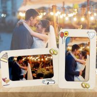 12 Pieces DIY Wood Picture Frames Unfinished Solid Wood Photo Picture Frames for 4 X 6 in Photos, Standing Photo Frames