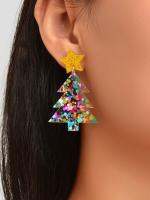 Glittery Star Earrings Holiday Party Jewelry Colorful Festival Jewelry Sparkling Sequin Star Earrings Festive Holiday Earrings