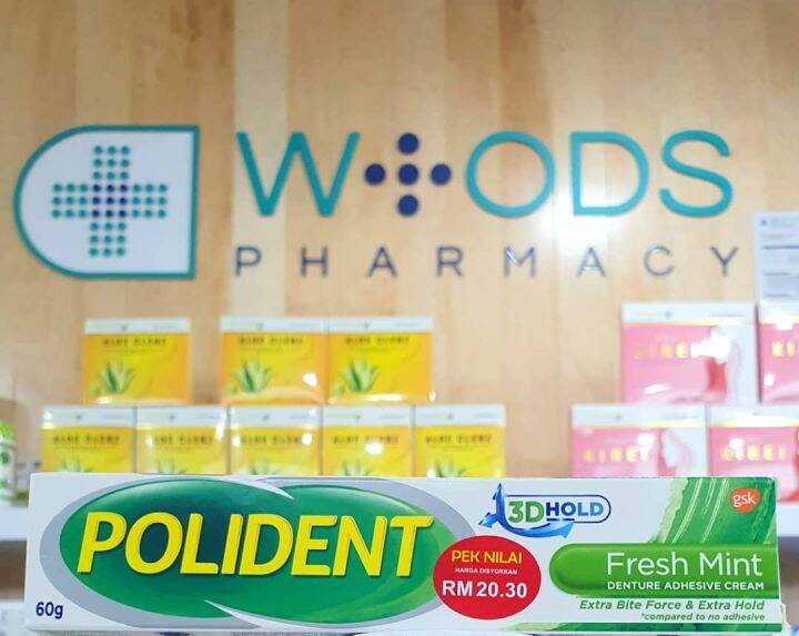 WOODS PHARMACY POLIDENT FRESH MINT DENTURE ADHESIVE CREAM 60G Lazada