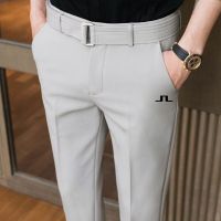 2023 Spring Mens Belt Pants Golf Business Casual Clothing Summer Mens Golf Clothing Malbon Golf Elastic Pants Sports Pants