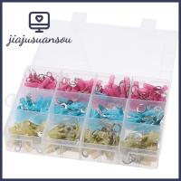 JIAJUSUANSOU 260ชิ้น #10,1/4 "5/16" 3/8 "ตัวเชื่อมต่อแหวนหดความร้อนกระป๋องทองแดง AWG 22-16 16-14 12-10ขั้ววงแหวนทะเลเกรด4ขนาดขั้วต่อแหวนรถจักรยานยนต์