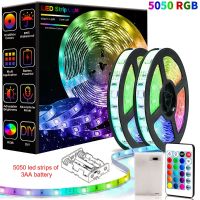 Waterproof 3AA Battery Powered LED Strip Lights 5050 RGB 1M 2M 3M 4M 5V LED Tape Ribbon Lights TV Backlight Background Lighting