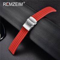 （Bar watchband）REMZEIM 18มิลลิเมตร20มิลลิเมตร22มิลลิเมตร24มิลลิเมตร Siliconestrap ด่วน Stitserubber ผู้ชายผู้หญิงเปลี่ยนสร้อยข้อมือ