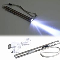 Energy-saving Portable Professional Medical Handy Pen Light USB Rechargeable Mini Flashlight LED Torch with Stainless Steel Clip Rechargeable  Flashli