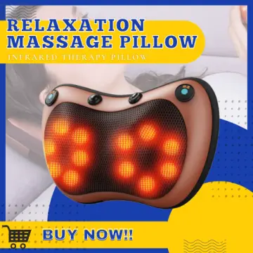 Black Shiatsu Massager Infrared Heat Neck Shoulder Back Body  Multifunctional Massage Pillow Device Cervical Healthy Massageador