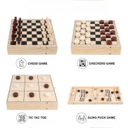 Bộ chơi cờ vua gỗ cao cấp 4 trong 1 đồ chơi giải trí rèn luyện cho bé và