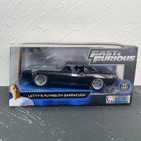 ของเล่น Jada ของสะสม Plymouth Barracuda 1970อย่างรวดเร็ว &amp; รุนแรงโมเดลรถยนต์ยานพาหนะดายแคส1:24สำหรับเด็กและผู้ใหญ่