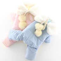 Winter Dog Jumpsuit Small Dog Coat Costumes Thicken Warm Dog Down Jacket Puppy Clothes Four Leg Pants Scarf Outfit Pet Clothing