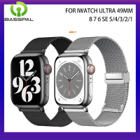 สายรัดแม่เหล็กห่วงโลหะสำหรับสายคาด Apple Watch 45มม. 44มม. 40มม. 41มม. 49มม. 42มม. สำหรับ I Watch Series Ultra 4 3 5 Se 6 7 8