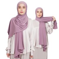 【YF】 Muslim Women Premium Instant Cotton Jersey Hijab Scarf Hijabs Scarves With Hoop Pinless HeadScarves 29 colors