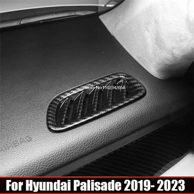 dfthrghd For Hyundai Palisade 2019-2023 ABS Carbon Fiber ABS Upper Air Outlet Cover Dashboard Side Defrost Vent Frame Trim accessories