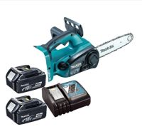 เลื่อยโซ่ตัดไม้ไร้สาย MAKITA 36 V. รุ่น DUC252RT2  รอบมอเตอร์มีความเร็วสูง ช่องเติมน้ำมันขนาดใหญ่ ระดับเสียงต่ำ พร้อมแบตเตอรี่ 5.0A และ แท่นชาร์จ