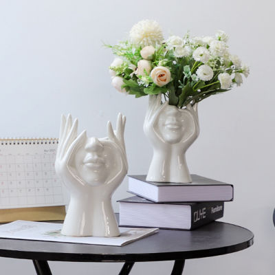 Body Art Ceramic Vase Decoration Crafts Simple Face Living Room Flower Arrangement Nordic Decoration Home Vase Home Decoration