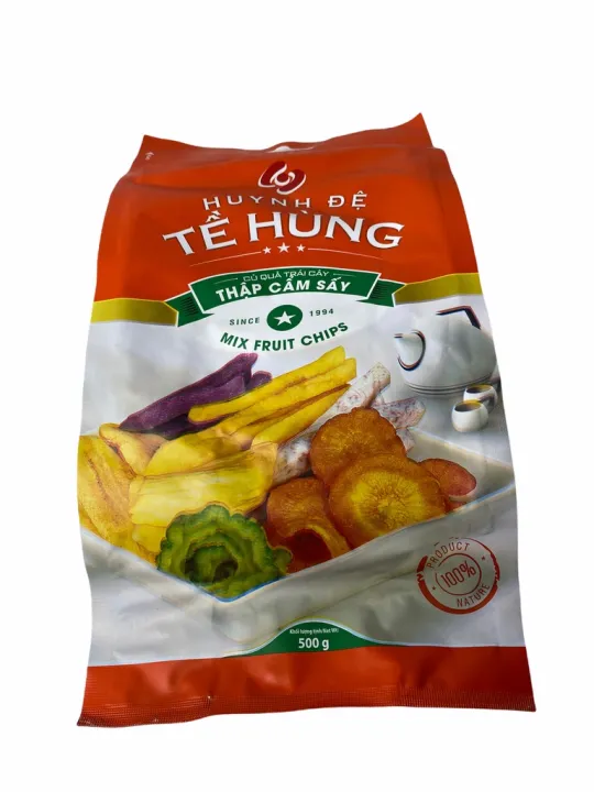 ผักผลไม้อบกรอบ Mix Fruit Chips Te Hung นำเข้าจากเวียดนาม แพคสีส้มขาว