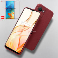 สำหรับ Realme C30S เคสนิ่มใส่โทรศัพท์เคสเคสบางพิเศษหินทราย + ฟิล์มปกป้องหน้าจอกระจกเทมเปอร์