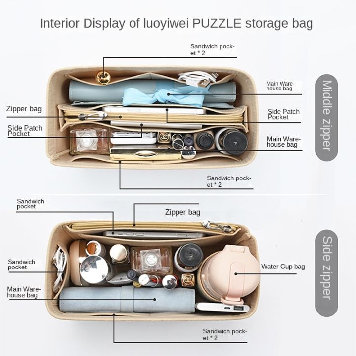 สำหรับ-loewe-puzzle-กระเป๋าถือผ้าสักหลาดกระเป๋าสอดกล่องใส่ดินสออะคริลิกกระเป๋าจัดของในเครื่องสำอางแบบพกพาสำหรับเดินทาง