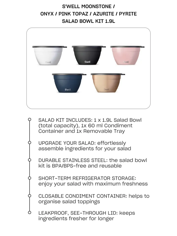 S'well Pyrite Salad Bowl Kit, 1.9L – CookServeEnjoy