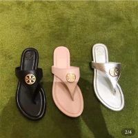 2023 toryburchˉSummer New Flat Bottom Herringbone Flip flop Popular Anti slip Womens Sandals Versatile Beach Holiday Travel Slippers