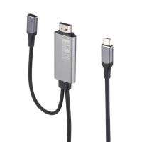 RBA3293 4K ครับ สำหรับทีวีแล็ปท็อป ตัวรับสัญญาณจอแสดงผล ตัวแปลง สายแปลง ฮับ USB แชร์หน้าจอ สายวิดีโอ แชร์หน้าจอ สายเคเบิล Type C ถึง HDMI หน้าจอมิเรอร์ สาย USB C TO HDMI พิมพ์ C เป็น HDMI