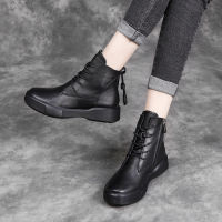 Spot parcel post Handmade Genuine Leather Dr. Martens Boots Women 2021 Autumn New Womens Leather Shoes Short Boots Soft Bottom Casual Lace up Ankle Boots