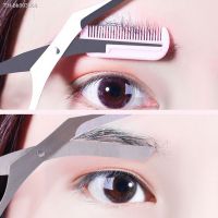 ∈♣△ 1pcs 15 Colors Eyebrow Trimmer Scissors with Comb Eyelash Hair Scissors Stainless Eye Brow Razor Grooming Trimmer Makeup Tools