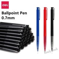 【Ready Stock】 ✴ C13 Deli Ballpoint Pen Black Red Blue 0.7 mm Pen Student Retractable Pens Smooth Writing Fashion Schoo Office Supplies